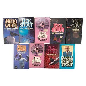 Vintage Rex Stout Mystery Paperbacks Lot Of 9 Books 2 Nero Wolfe 1 Duplicate